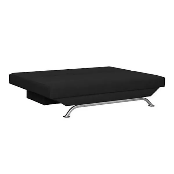 Soffor>3-sits konvertibel bänk med förvaringslåda - Svart tyg - L187 x D 91 x H 82 cm - TEIJO
