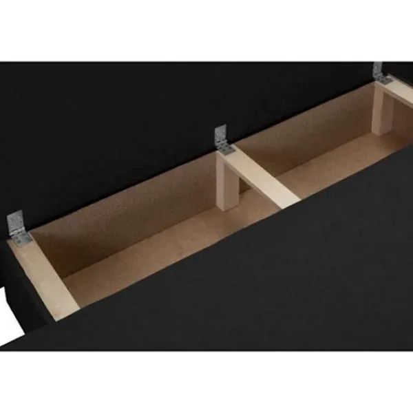 Soffor>3-sits konvertibel bänk med förvaringslåda - Svart tyg - L187 x D 91 x H 82 cm - TEIJO