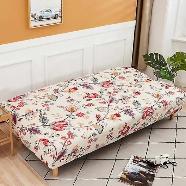 Soffor>3-sits Sofföverdrag Stretch Ärmlös Sofföverdrag Elastiskt Fällbart Bäddsofföverdrag 190*210cm