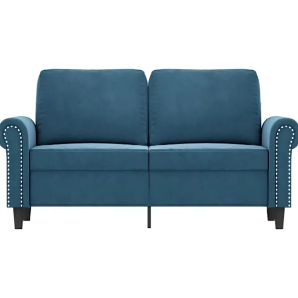 vidaXL Soffor>2-sitssoffa blå 120 cm sammet