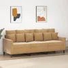 vidaXL Soffor>3-sitssoffa brun 180 cm sammet