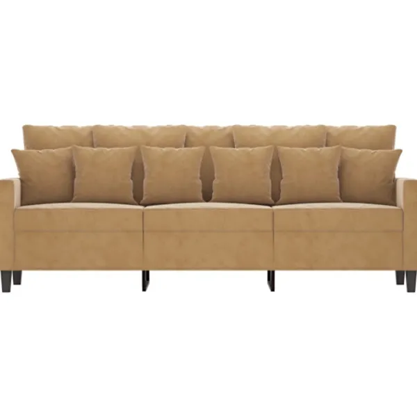 vidaXL Soffor>3-sitssoffa brun 180 cm sammet