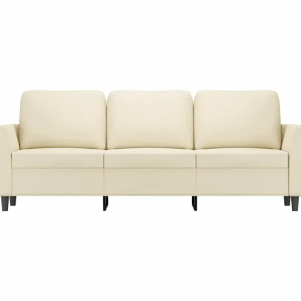 vidaXL Soffor>3-sitssoffa gräddvit 180 cm konstläder