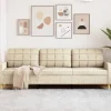 vidaXL Soffor>3-sitssoffa gräddvit 210 cm tyg