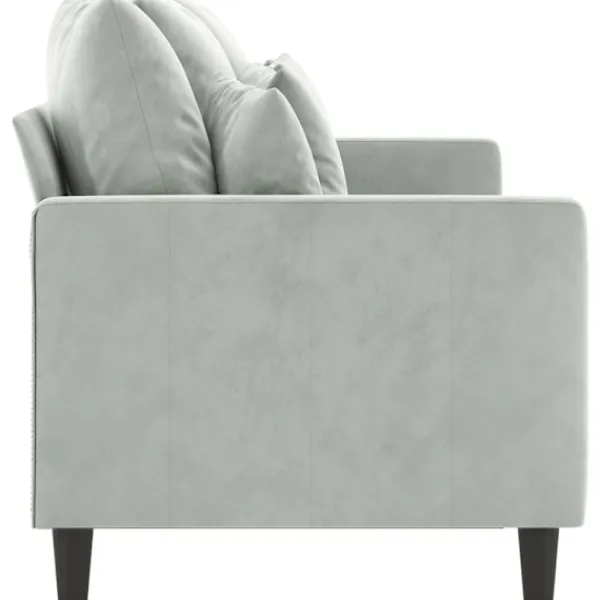 vidaXL Soffor>3-sitssoffa ljusgrå 180 cm sammet