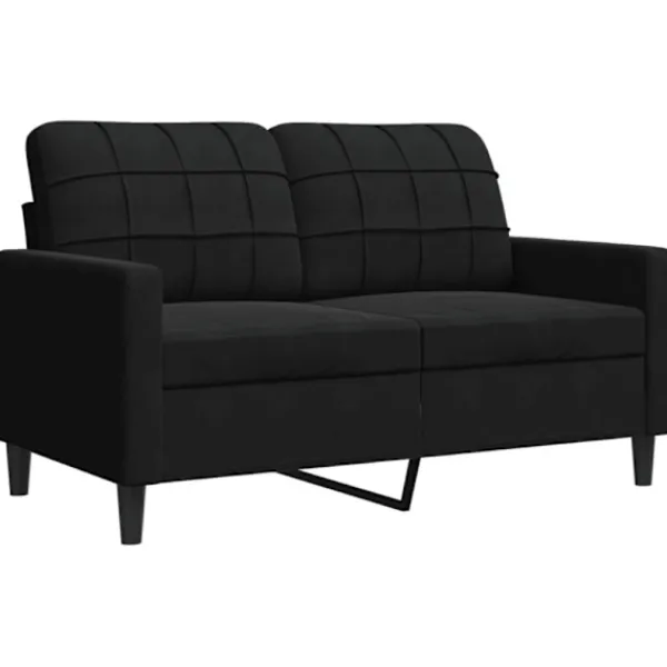 vidaXL Soffor>2-sitssoffa ljusgrå Svart 120 cm sammet