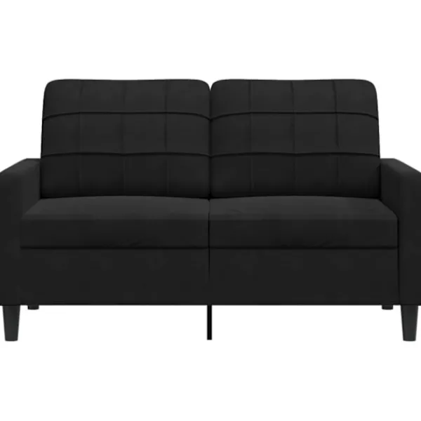 vidaXL Soffor>2-sitssoffa ljusgrå Svart 120 cm sammet