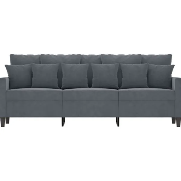 vidaXL Soffor>3-sitssoffa mörkgrå 180 cm sammet