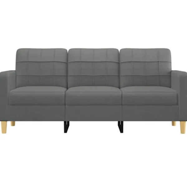 vidaXL Soffor>3-sitssoffa mörkgrå 180 cm tyg