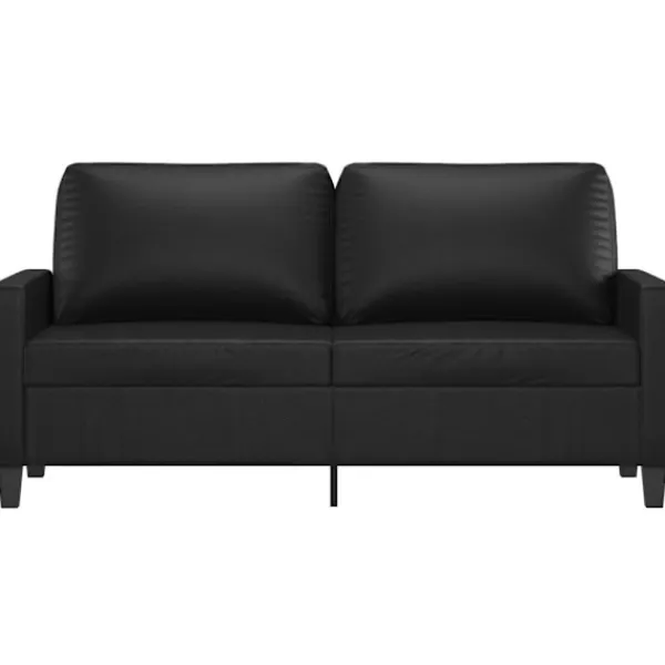 vidaXL Soffor>2-sitssoffa svart 140 cm konstläder