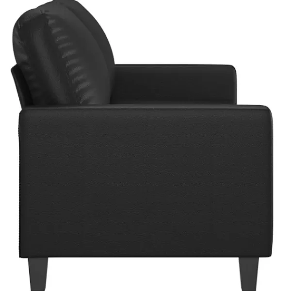 vidaXL Soffor>2-sitssoffa svart 140 cm konstläder