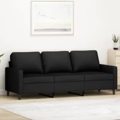 vidaXL Soffor>3-sitssoffa svart 180 cm sammet