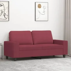 vidaXL Soffor>2-sitssoffa vinröd 140 cm tyg