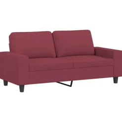 vidaXL Soffor>2-sitssoffa vinröd 140 cm tyg