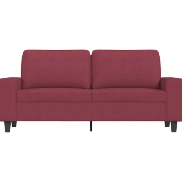 vidaXL Soffor>2-sitssoffa vinröd 140 cm tyg