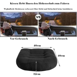 Sittpuffar>Sittdyna / bilbarnstol, sittpuff / stolsdyna 40x40 kontorsstol ergonomisk ortopedisk sittpuff för matbordsstolar svart h Svart