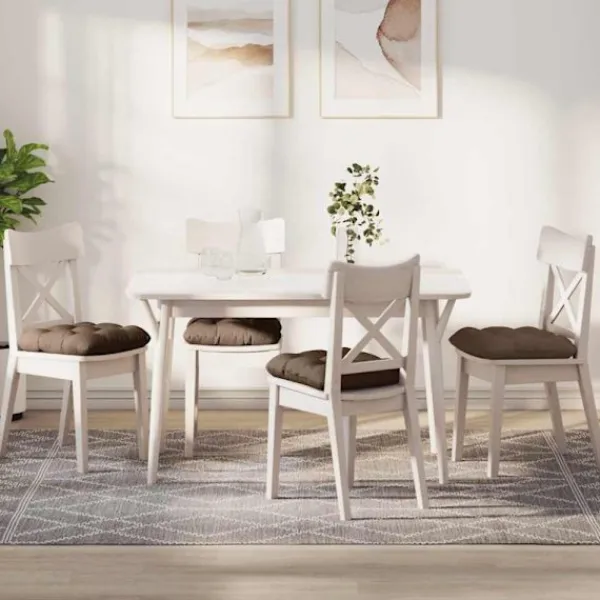vidaXL Matgrupper>Sittkuddar 4 pcs Brun 40 x 40 x 12 cm tyg