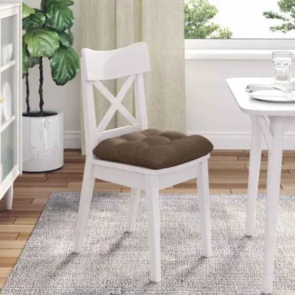 vidaXL Matgrupper>Sittkuddar 4 pcs Brun 40 x 40 x 12 cm tyg