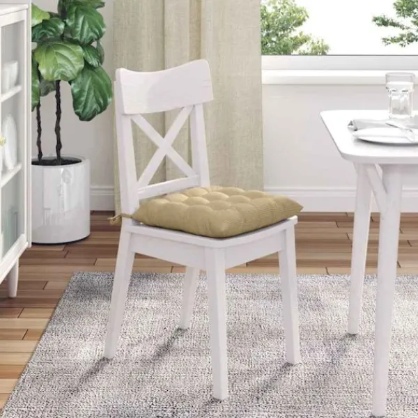 vidaXL Matgrupper>Sittkuddar 4 pcs Grågrön 40 x 40 x 6 cm Kordread tyg