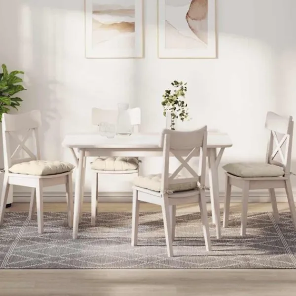 vidaXL Matgrupper>Sittkuddar 4 pcs Kräm 40 x 40 x 6 cm Kordread tyg