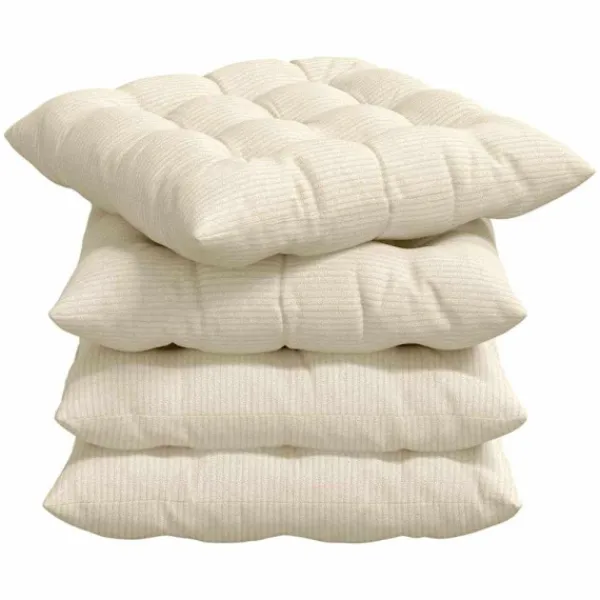 vidaXL Matgrupper>Sittkuddar 4 pcs Kräm 40 x 40 x 6 cm Kordread tyg