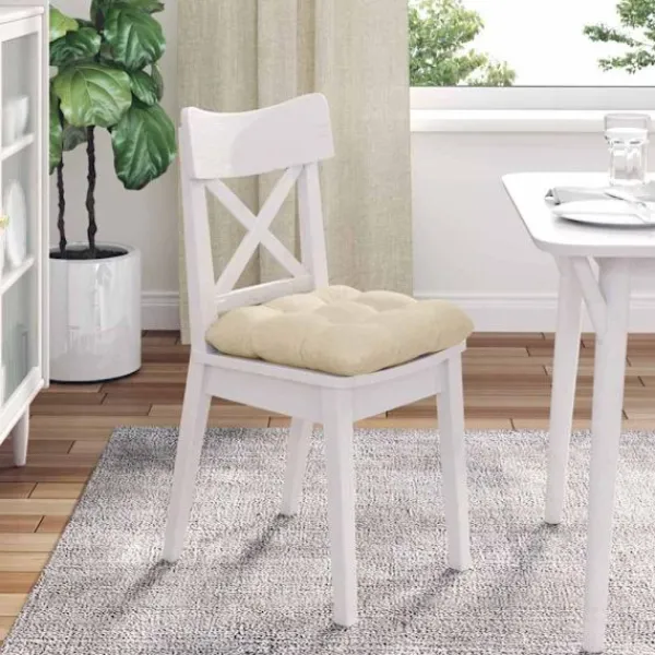 vidaXL Matgrupper>Sittkuddar 4 pcs Kräm 45 x 45 x 12 cm tyg