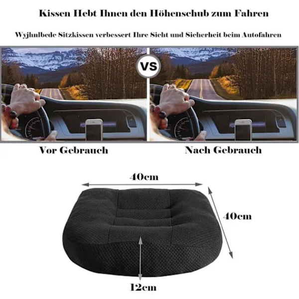 Sittpuffar>Sittkudde/höjningssäte bil, pall/stolsdyna 40x40 ergonomisk ortopedisk sittkudde för matbordstolar