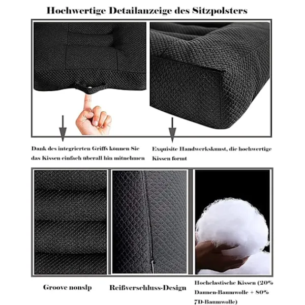 Sittpuffar>Sittkudde/höjningssäte bil, pall/stolsdyna 40x40 ergonomisk ortopedisk sittkudde för matbordstolar