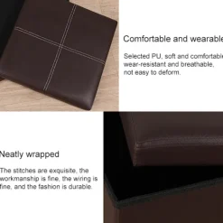 Sittpuffar>Sittpuff / Fotpall med smart förvaring i imitationsläder 30cm