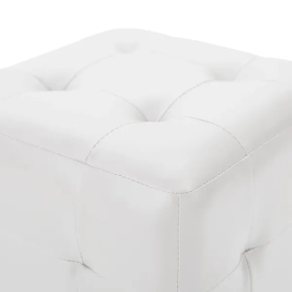 vidaXL Sittpuffar>Sittpuff 2 st vit 30x30x30 cm konstläder
