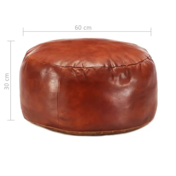 vidaXL Sittpuffar>Sittpuff brun 60x30 cm äkta getskinn