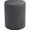 Sittpuffar>Sittpuff i grå sammet, 28 cm i diameter