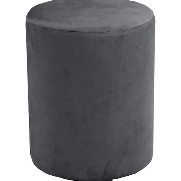 Sittpuffar>Sittpuff i grå sammet, 28 cm i diameter