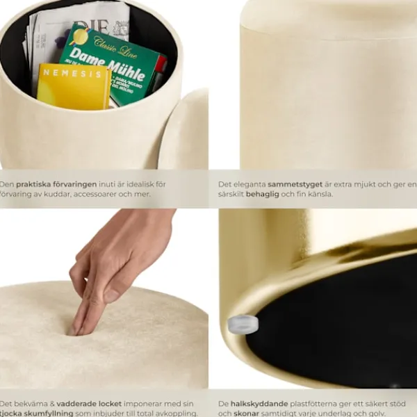 tectake Sittpuffar>Sittpuff med förvaringsutrymme Sarina