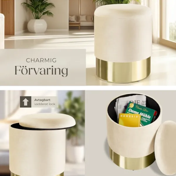 tectake Sittpuffar>Sittpuff med förvaringsutrymme Sarina