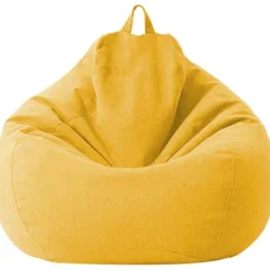 Sittsäckar>Sittpufföverdrag - Bomulls- och linneöverdrag 100x120cmyellow - Dragkedja Sittpufföverdrag utan fyllning