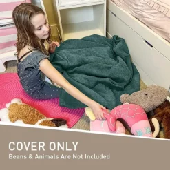 Sittpuffar>Sittpufföverdrag (utan fyllning) för barn och vuxna, förvaringsbar, tvättbar, mjukt premium manchestertyg, leksaksförvaring 70*80CM