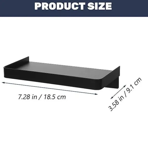 Hyllor>Självhäftande Vägg Hylla Liten Väggmonterad Självhäftande Hylla Telefonhållare Hylla Svart 18.5X9.1X4.2CM Svart 18.5X9.1X4.2CM