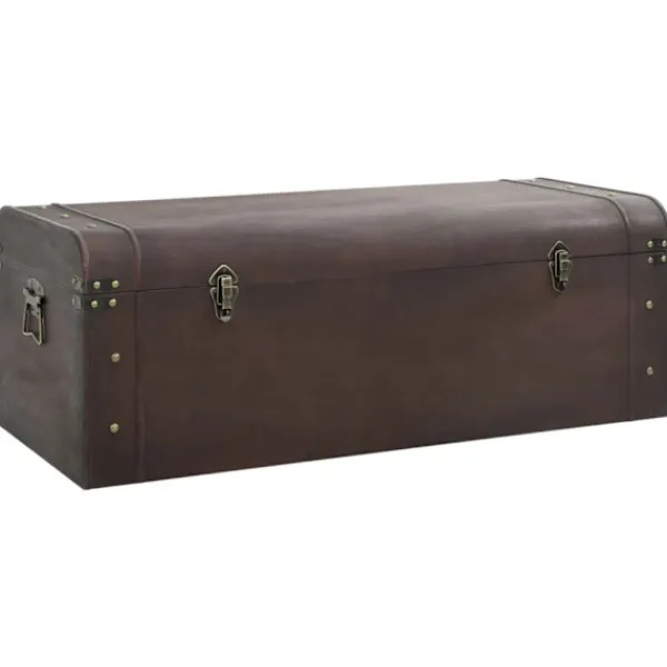 vidaXL Kistor & Koffertar>Skattkista med spärrar mörkbrun 110x50x39,5 cm plywood