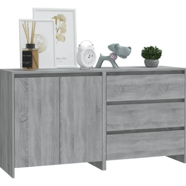 vidaXL Sideboards>Skänk 2 delar grå sonoma konstruerat trä