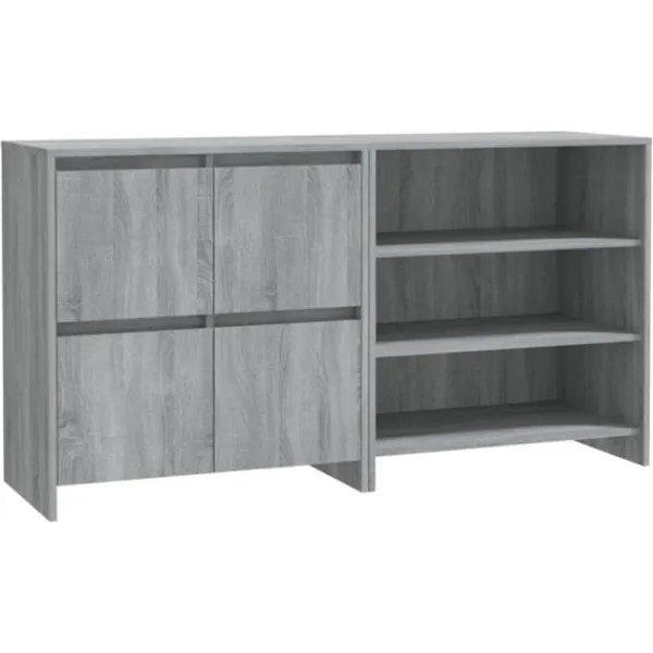 vidaXL Sideboards>Skänk 2 delar grå sonoma-ek konstruerat trä