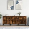 vidaXL Sideboards>Skänk 3 delar rökfärgad ek konstruerat trä
