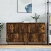 vidaXL Sideboards>Skänk 2 delar rökfärgad ek konstruerat trä