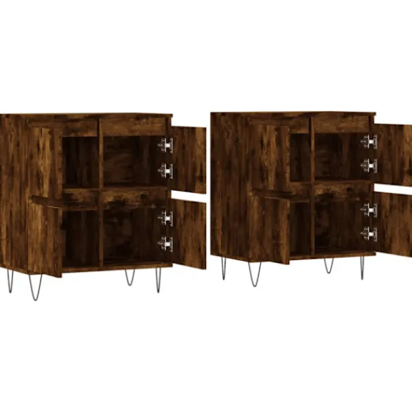 vidaXL Sideboards>Skänk 2 delar rökfärgad ek konstruerat trä