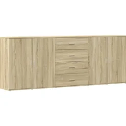 vidaXL Sideboards>Skänk 3 delar Sonoma ek konstruerat trä