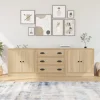 vidaXL Sideboards>Skänk 3 delar Sonoma ek konstruerat trä