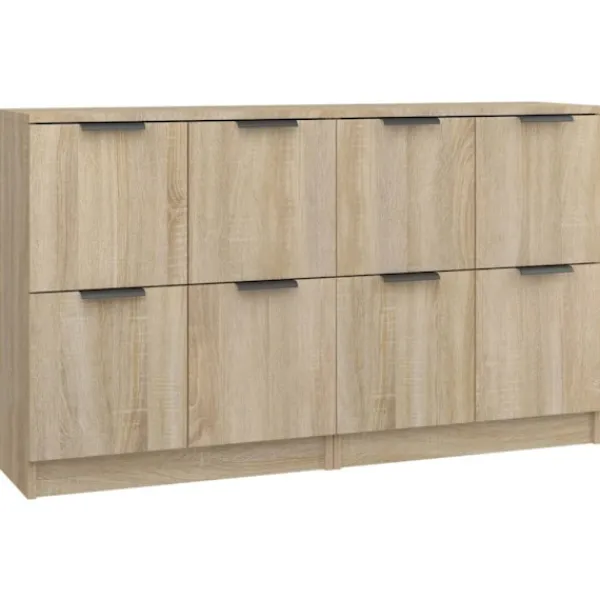 vidaXL Sideboards>Skänk 2 delar sonoma-ek 60x30x70 cm konstruerat trä