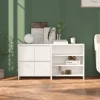 vidaXL Sideboards>Skänk 2 delar vit konstruerat trä