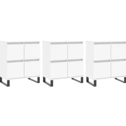 vidaXL Sideboards>Skänk 3 delar Vit konstruerat trä