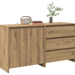 vidaXL Sideboards>Skänk 2 st artisan ek konstruerat trä